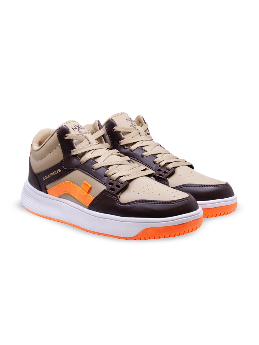 

Columbus Men Colourblocked Lightweight Sneakers, Beige
