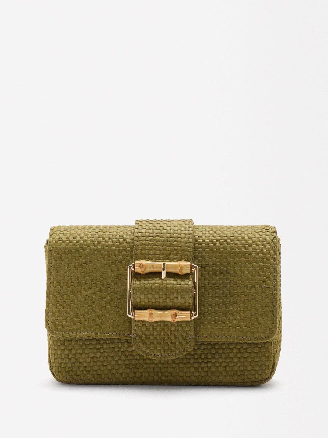 

PARFOIS Checked Textured Sling Bag, Olive