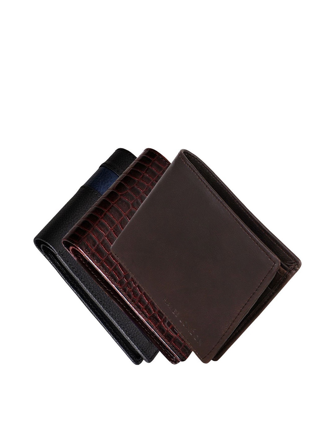 

Hayes London Men Wallets Pack of 3 Genuine Leather with RFID Blocking Combo, Brown