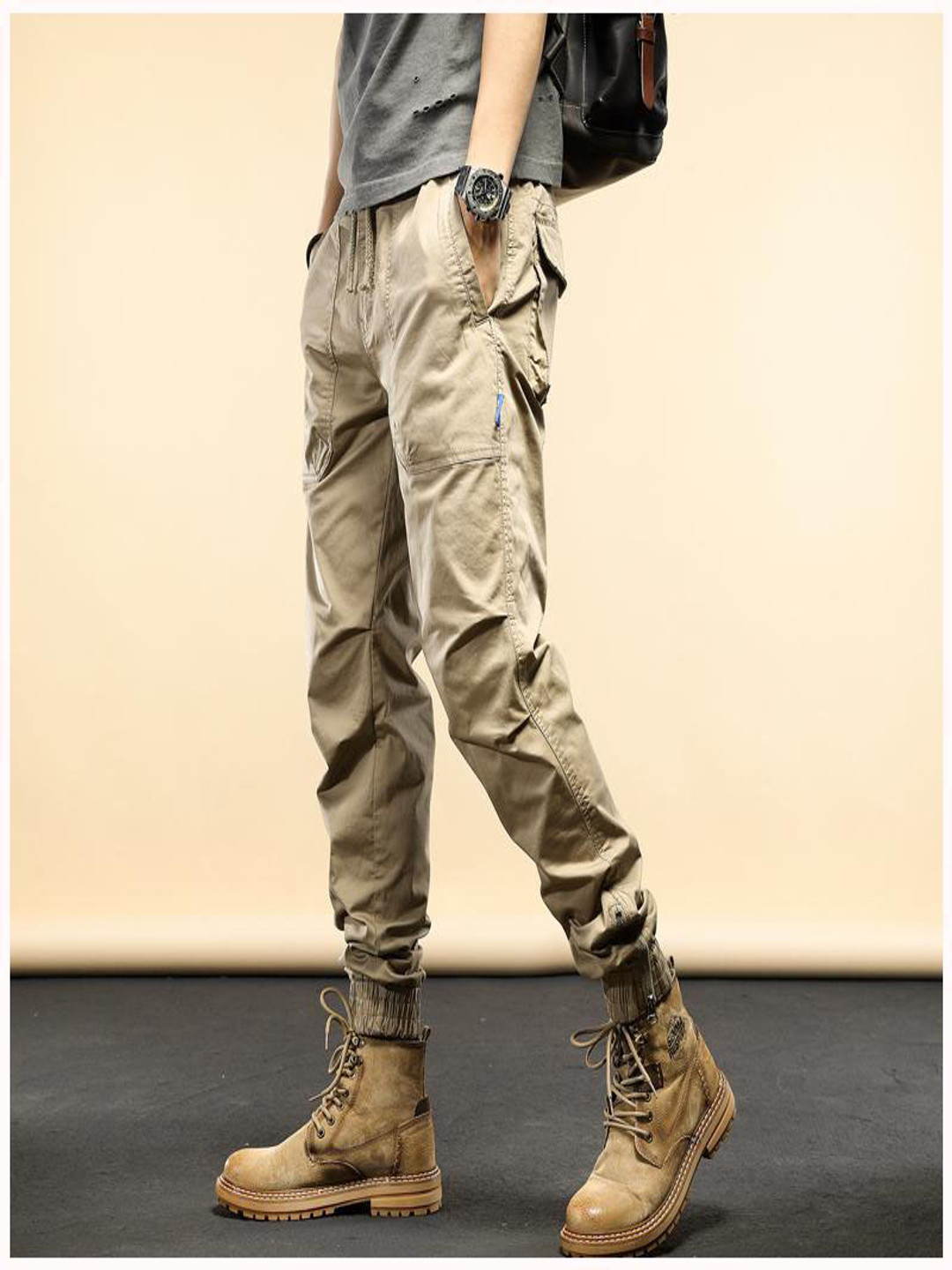 

StyleCast Men Regular Fit Joggers Trousers, Khaki