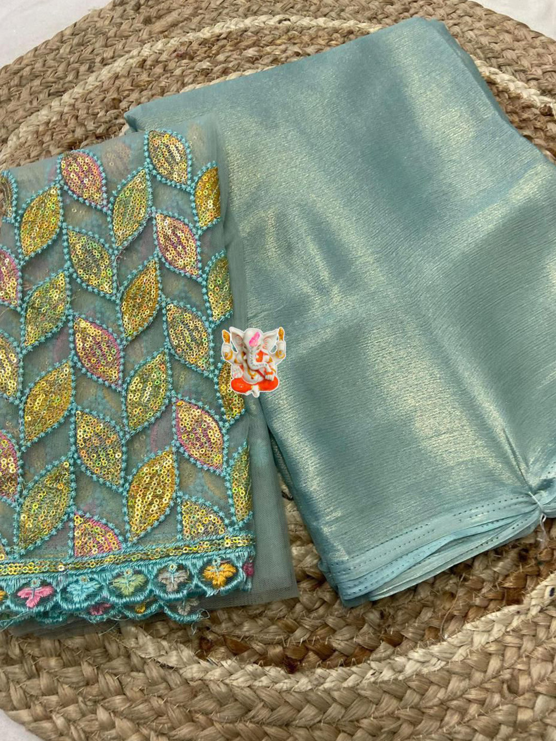 

PAYAL CREATION Pure Georgette Saree, Blue