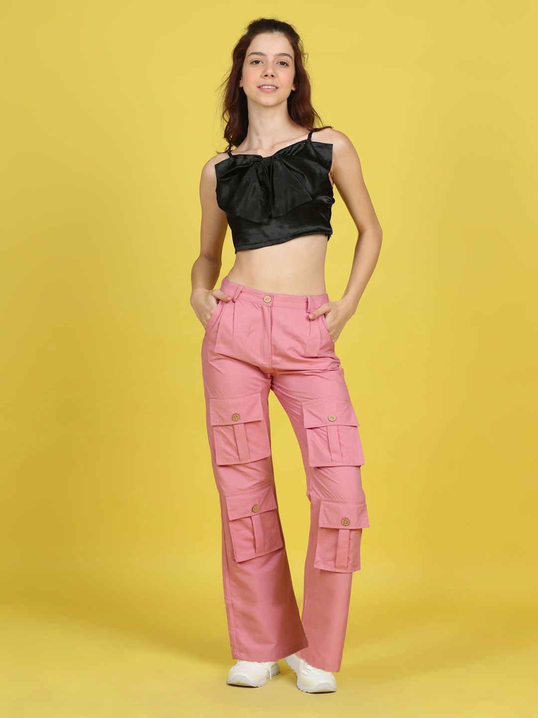 

Cutiekins Crop Top With Trousers Co-Ords, Black