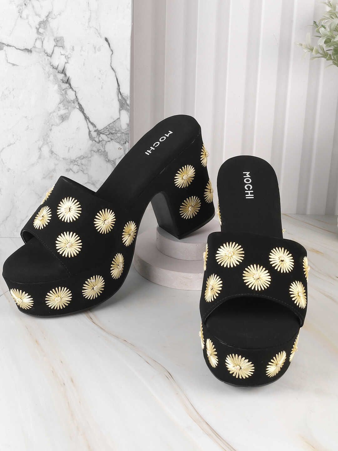 

Mochi Embellished Wedge Mules, Black