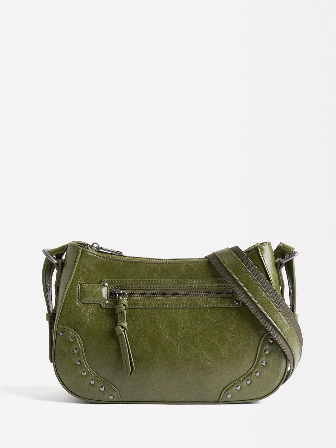 

PARFOIS Textured Structured Sling Bag, Khaki