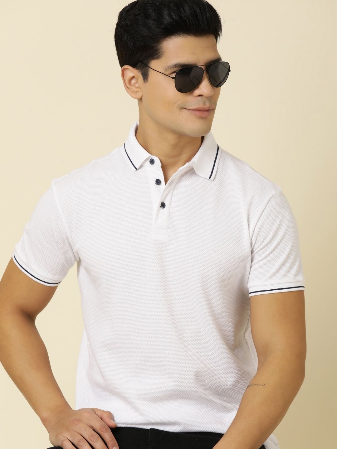 

Provogue Men Polo Collar Dri-FIT T-shirt, White