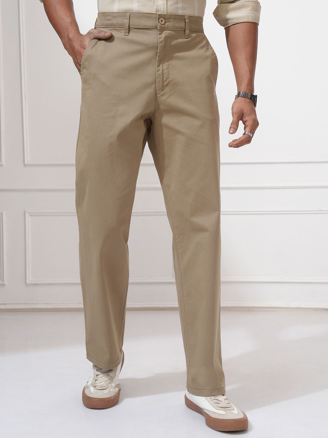 

LOCOMOTIVE Men Chinos Trousers, Khaki