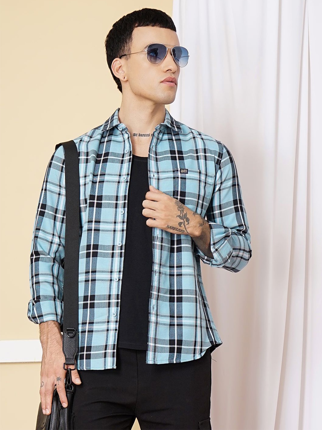 

The Indian Garage Co Regular Fit Tartan Checked Casual Shirt, Blue