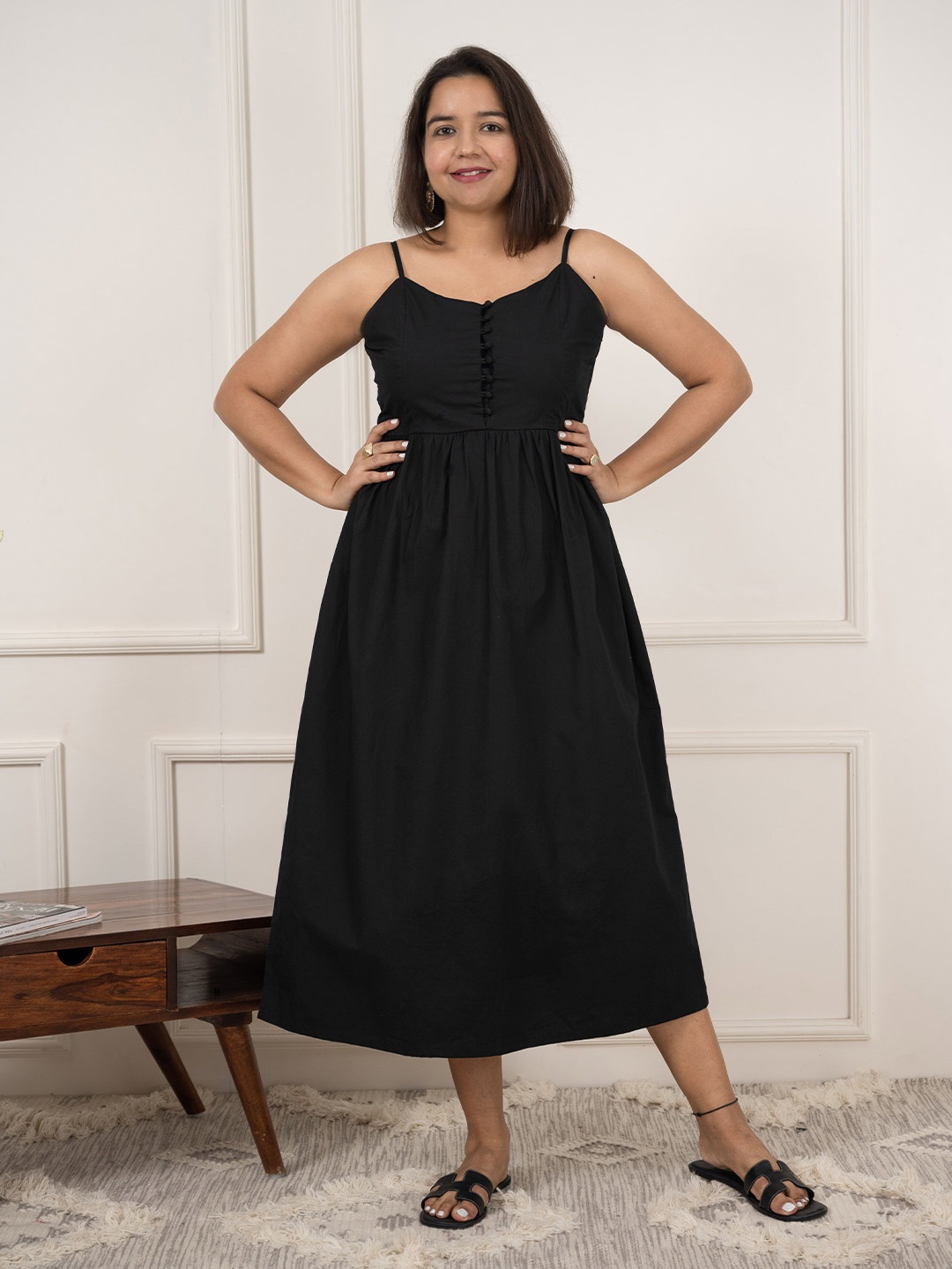 

Label Tanvee Fit & Flare Maxi Dress, Black