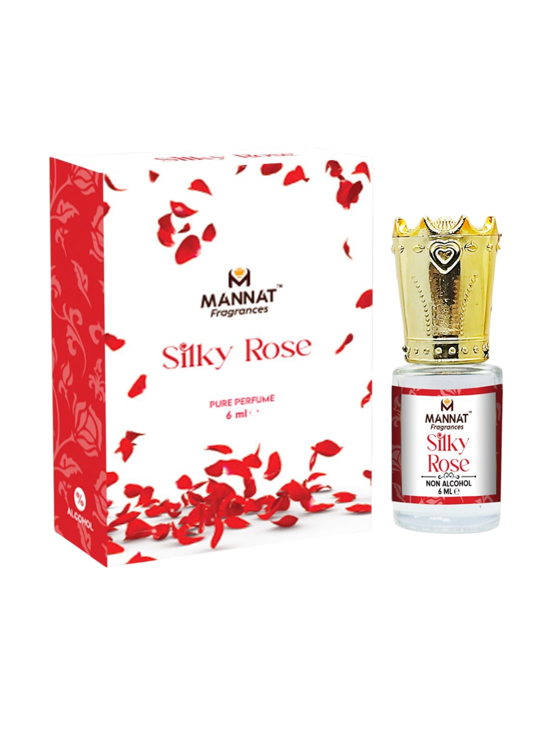 

mannat fragrances Silky Rose Long Lasting Attar - 6 ml, Red