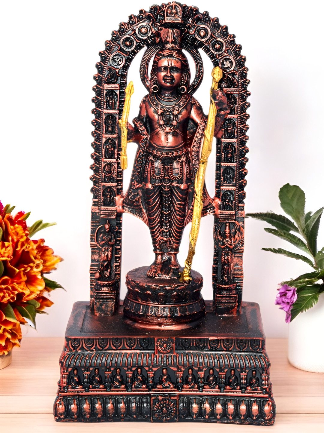 

VIVARS CRAFT Copper Toned & Gold Toned Lord Ram Religious Idol Showpiece
