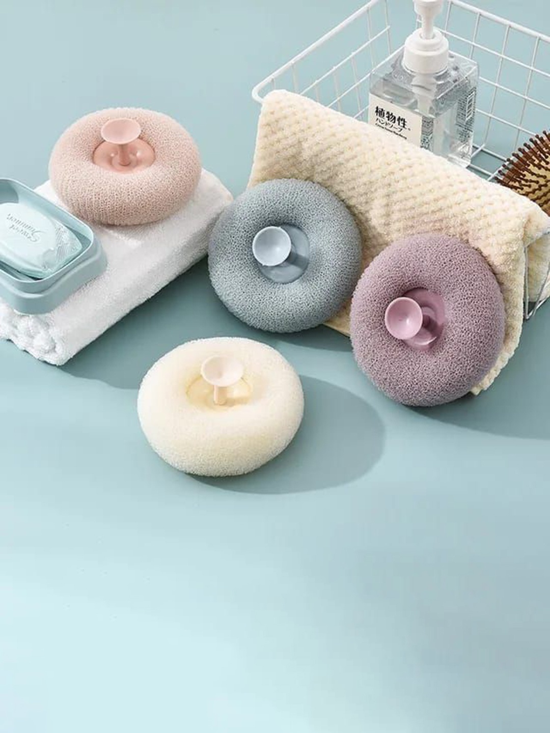 

FlyTouch Suction Loofah, Blue