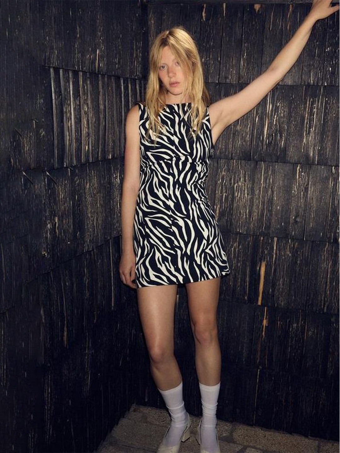 

LULU & SKY Animal Printed Boat Neck Sheath Mini Dress, Black
