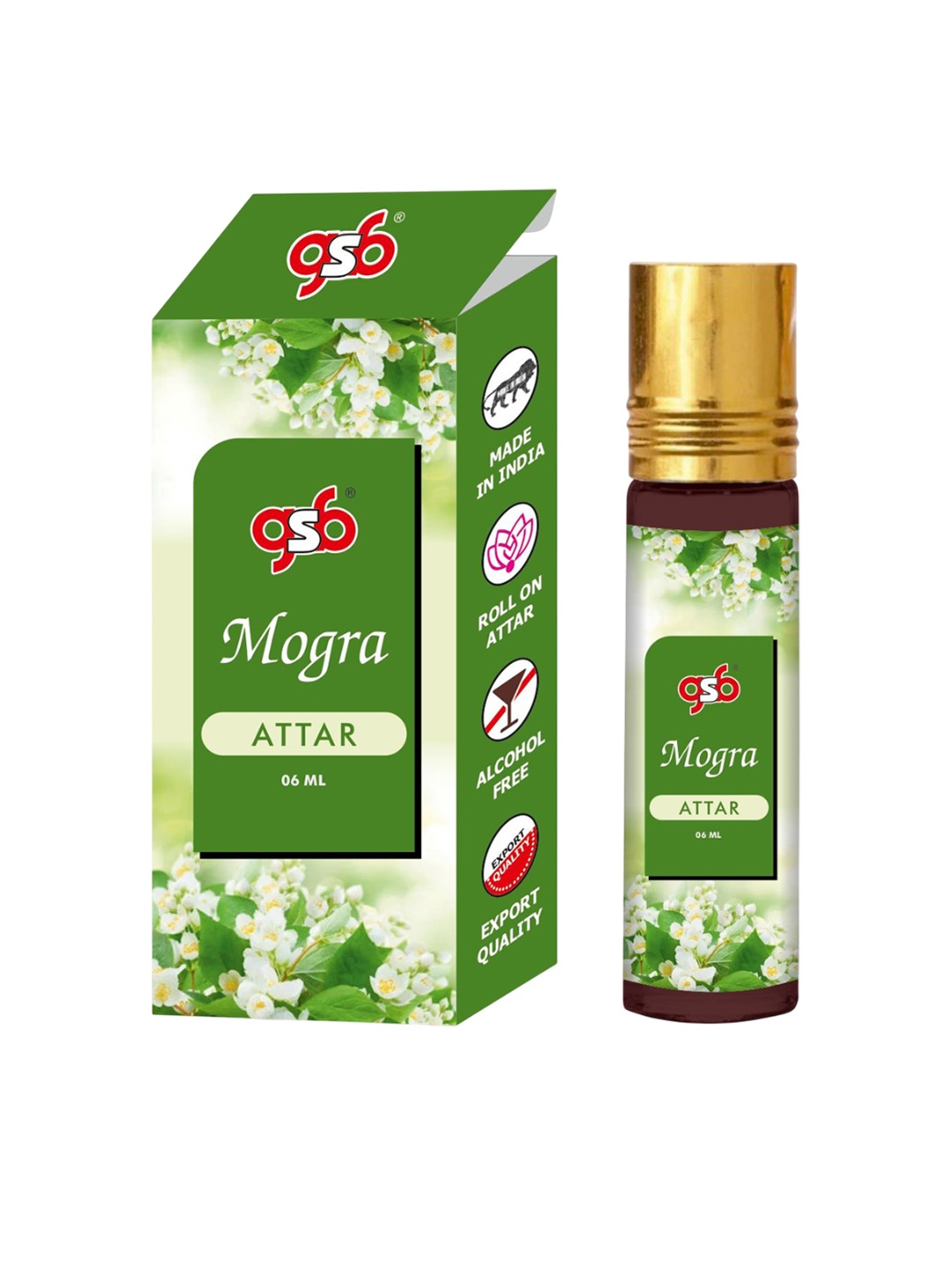 

GSB Mogra Alcohol Free Roll On Attar- 06 ml, Na