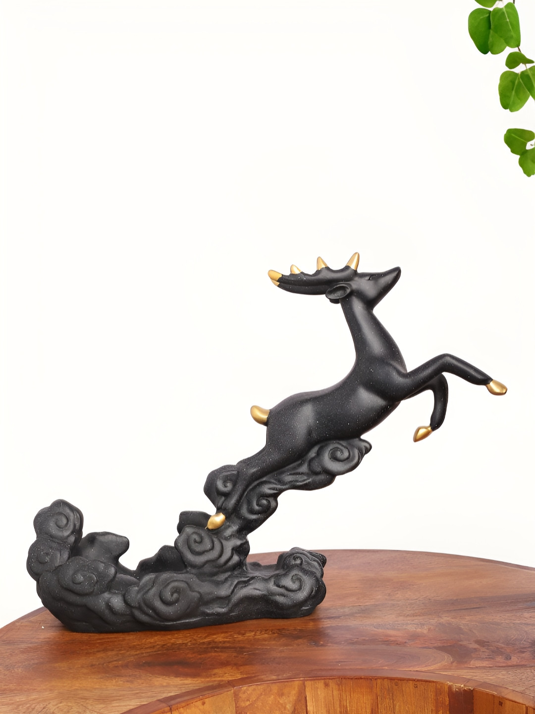 

INTERNATIONAL GIFT Animal Showpiece Black Deer Birds & Animals Figurine Showpiece