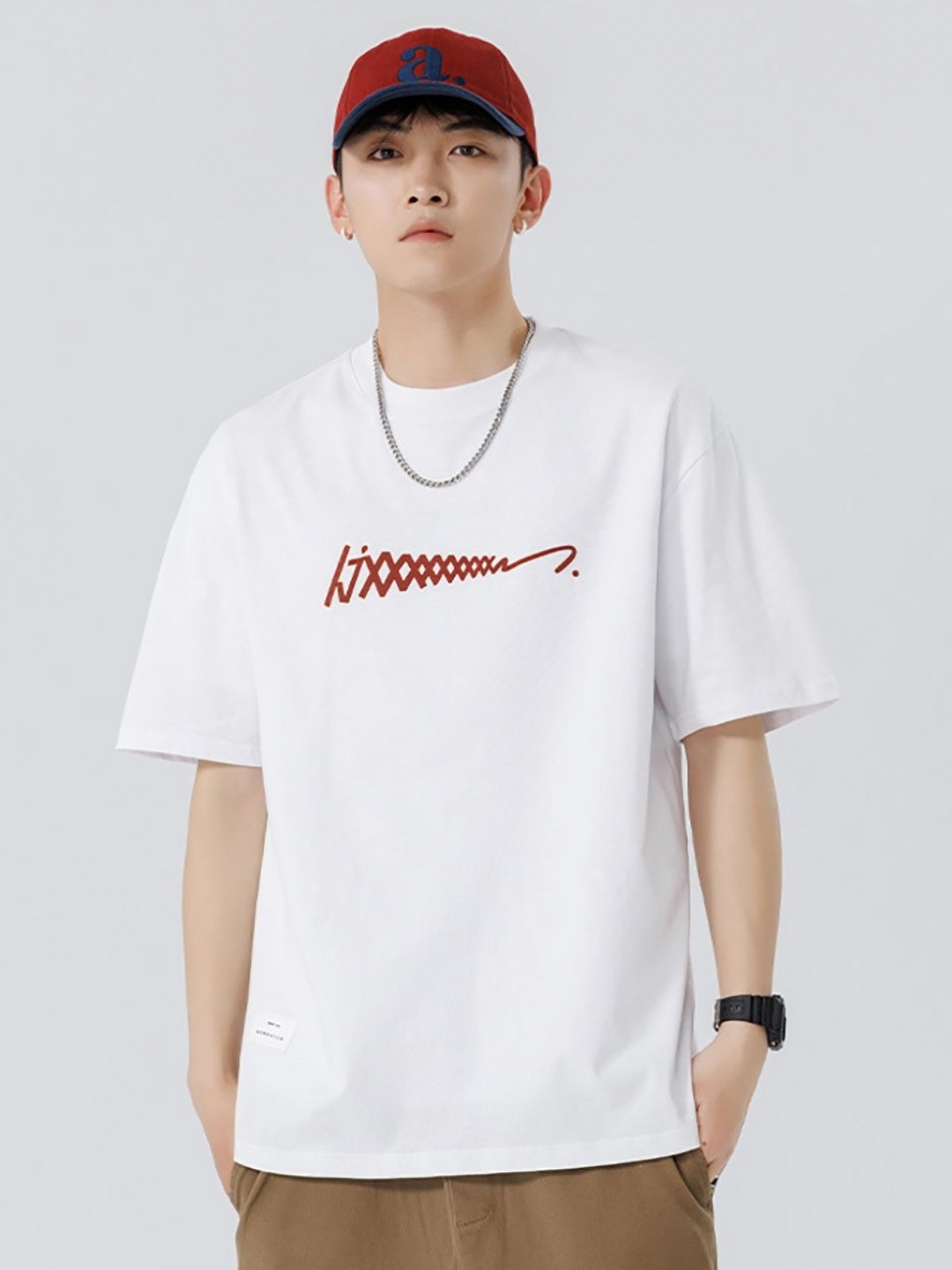 

StyleCast x Revolte Men Graphic Printed Round Neck Cotton Oversized T-shirt, White