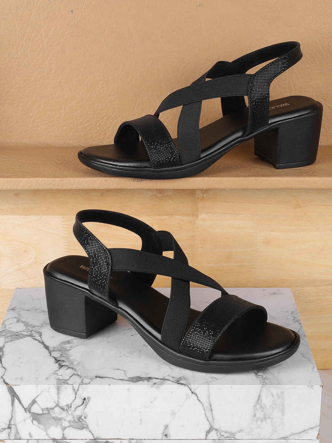 

WALKWAY by Metro Textured Block Sandals, Black