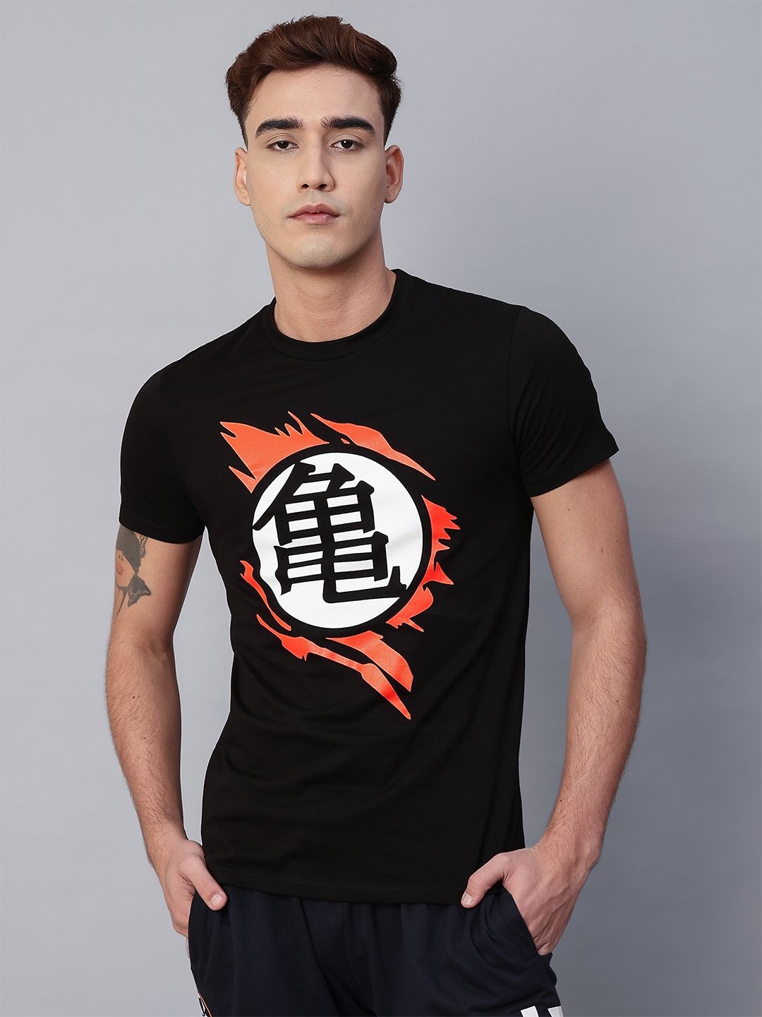 

Free Authority Men Dragon Ball Z Printed Regular Fit T-shirt, Black