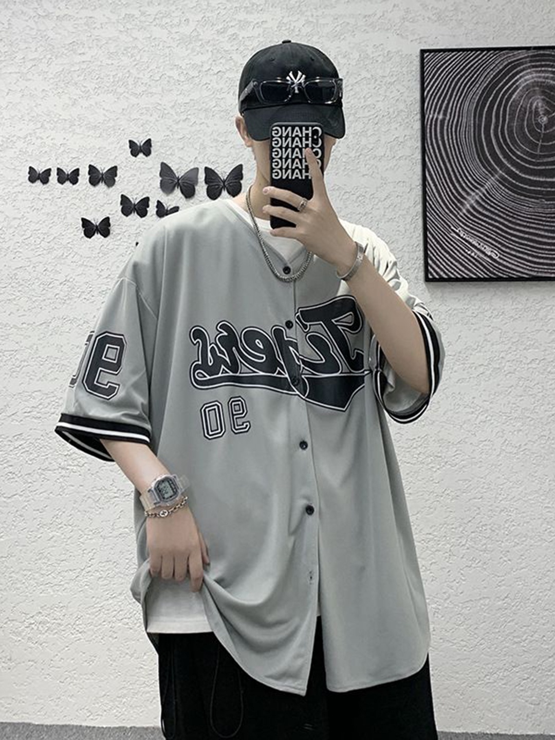 

StyleCast Men Typography Printed Round Neck Oversized T-shirt, Grey