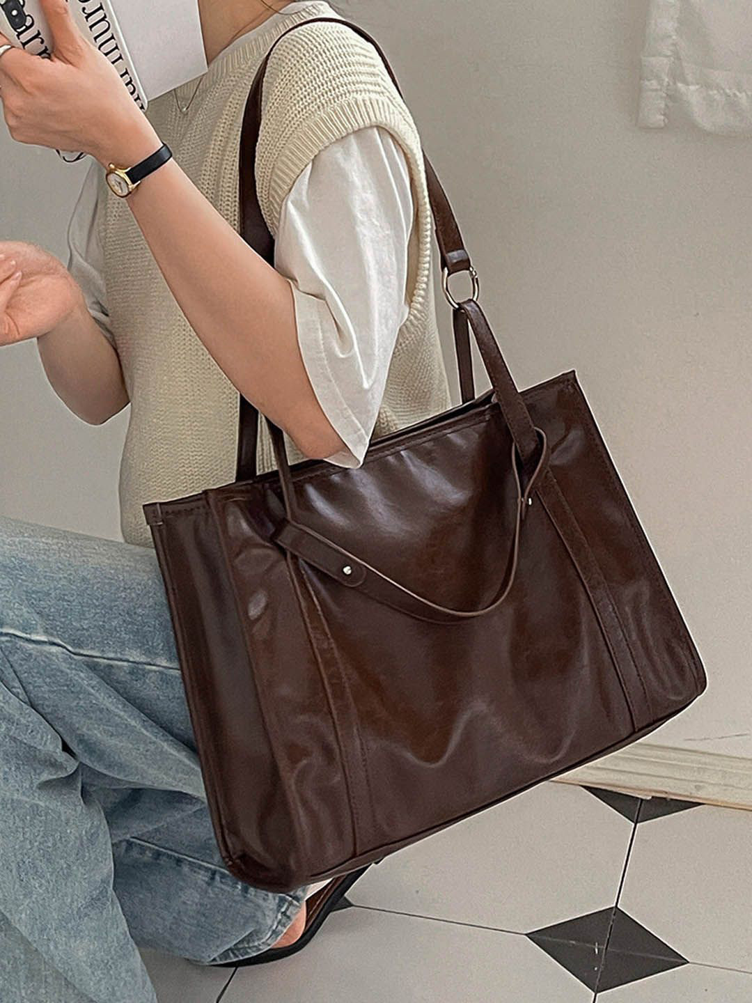 

StyleCast Bucket Hobo Bag with Tasselled, Brown