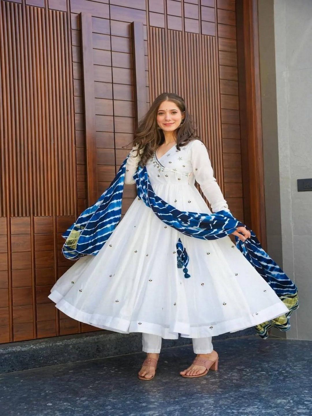 

ZEEPKART Women Kurta with Dhoti Pants & With Dupatta, White