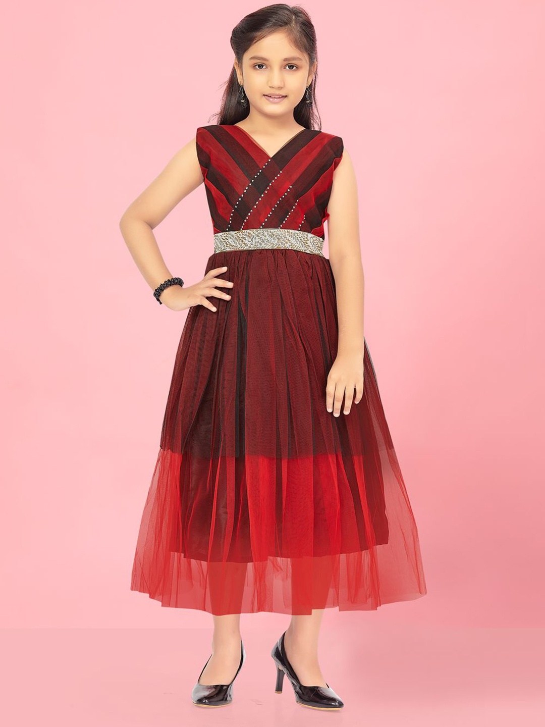 

Sangria Girls Embellished Maxi Dress, Maroon