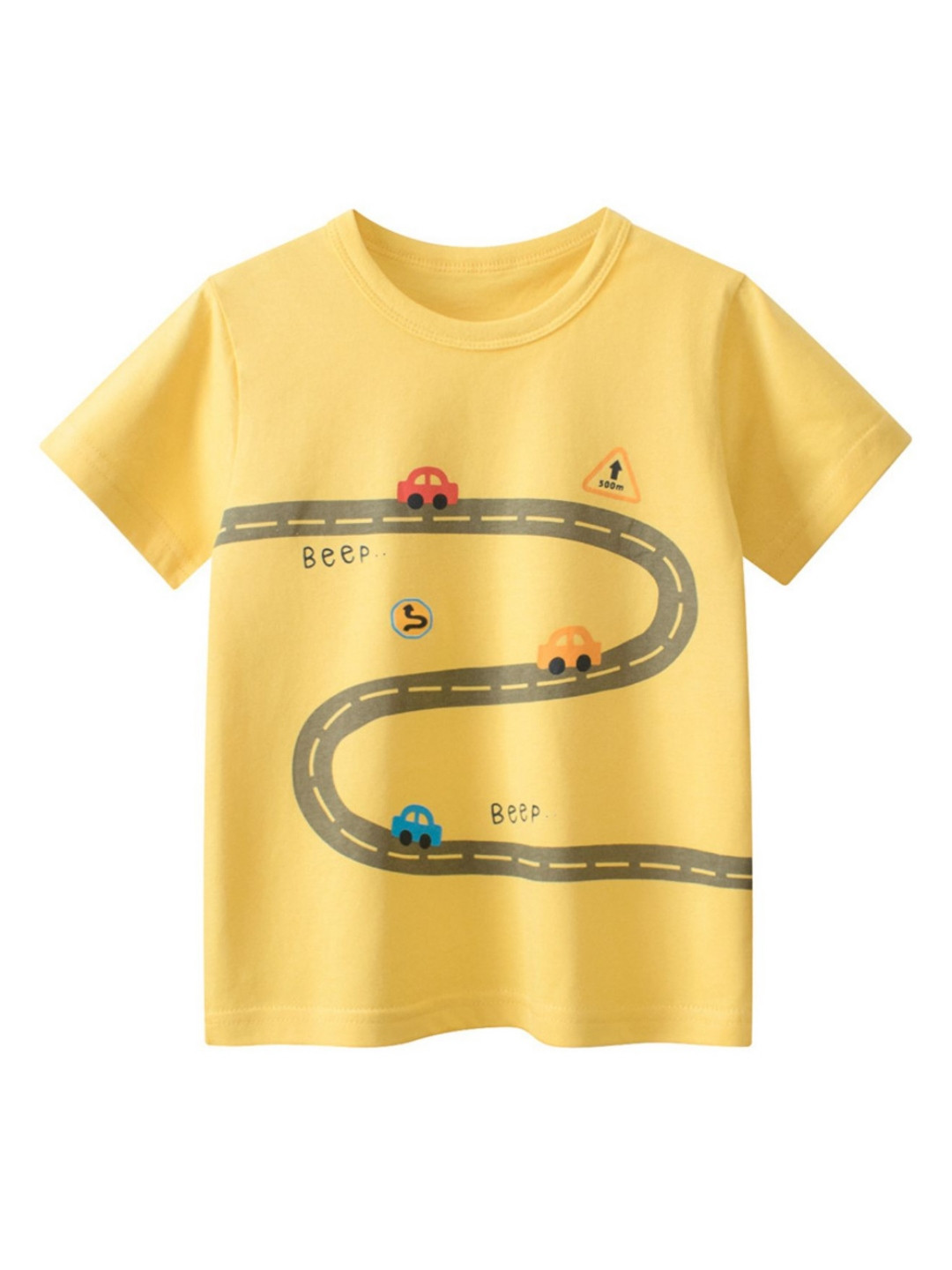

LULU & SKY Girls Printed Applique T-shirt, Yellow