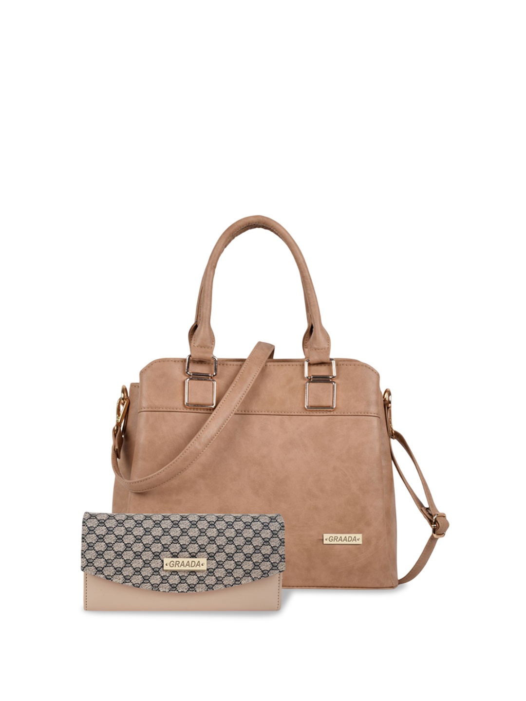 

GRAADA Structured Satchel, Beige