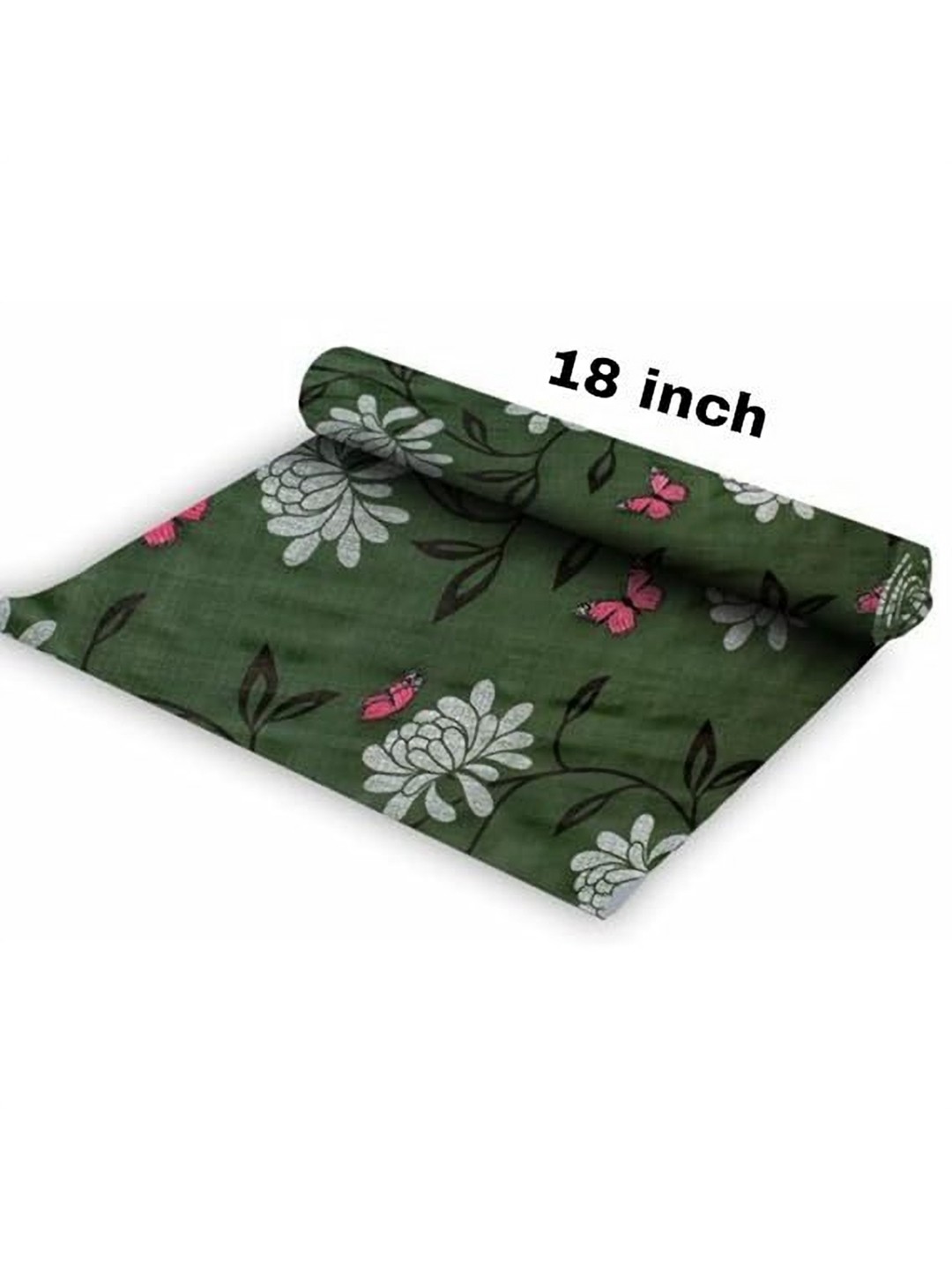 

REVEXO Green & White Floral Printed Reusable Kitchen Shelf Liner