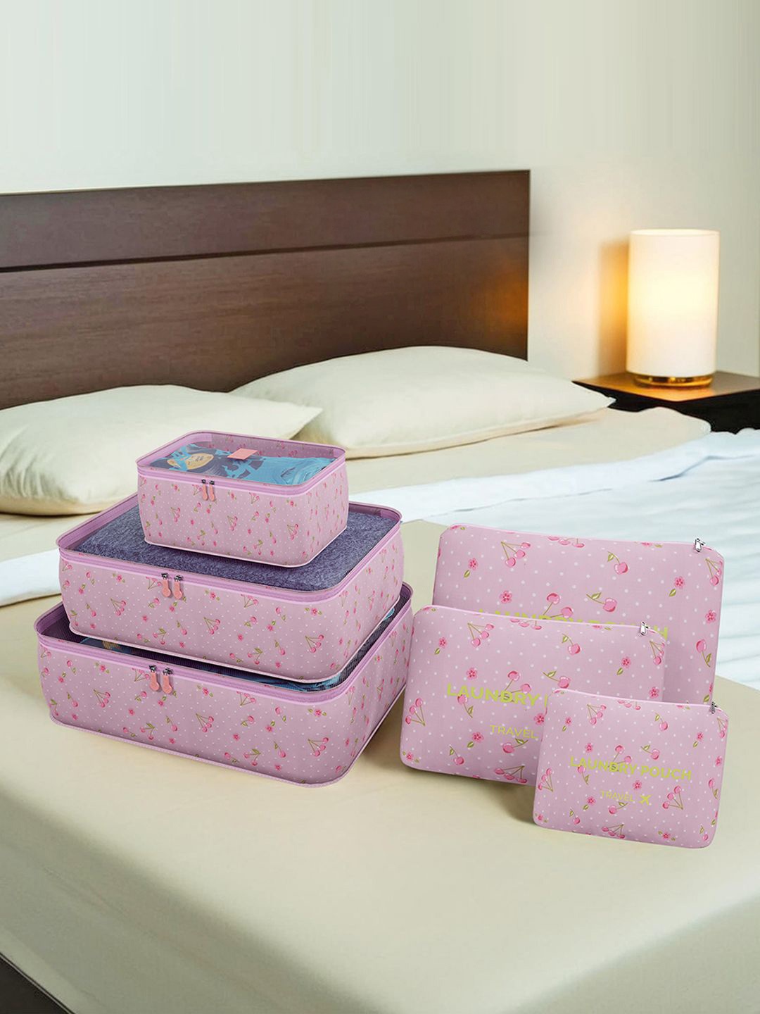 

Kuber Industries Unisex Pcs 12 Floral Printed Foldable Organisers, Purple