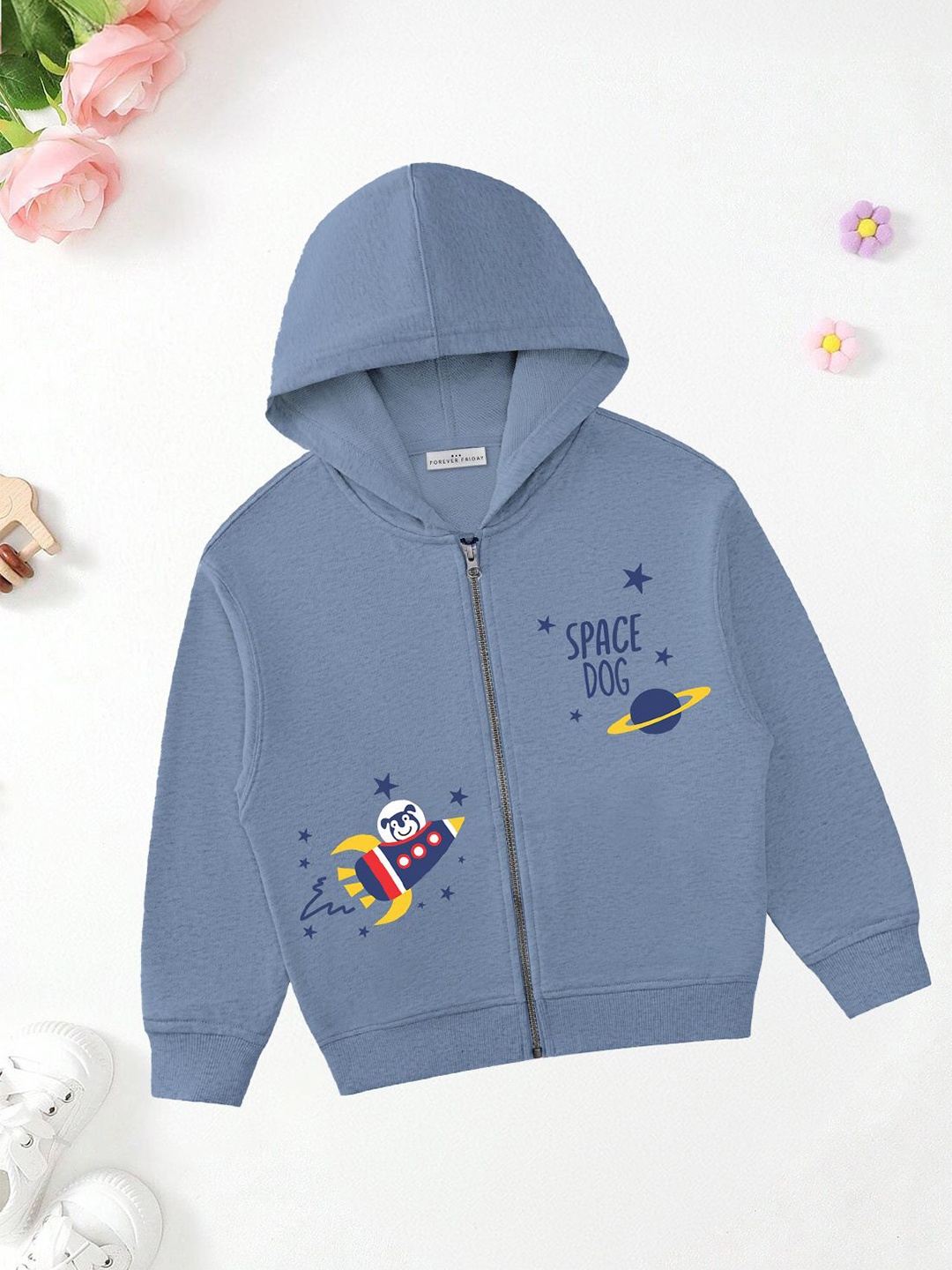 

FOREVER FRIDAY Boys Printed Hooded Sweatshirt, Blue