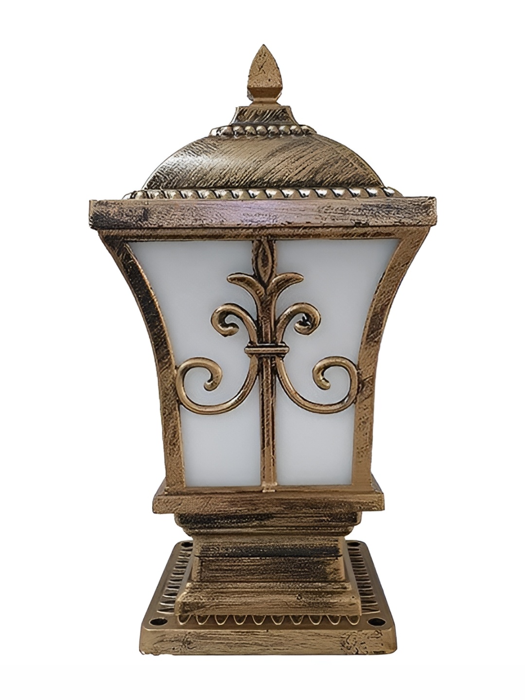 

Areezo Gold Toned & White Bell Shaped Antique Outdoor Waterproof Metal Gate Light