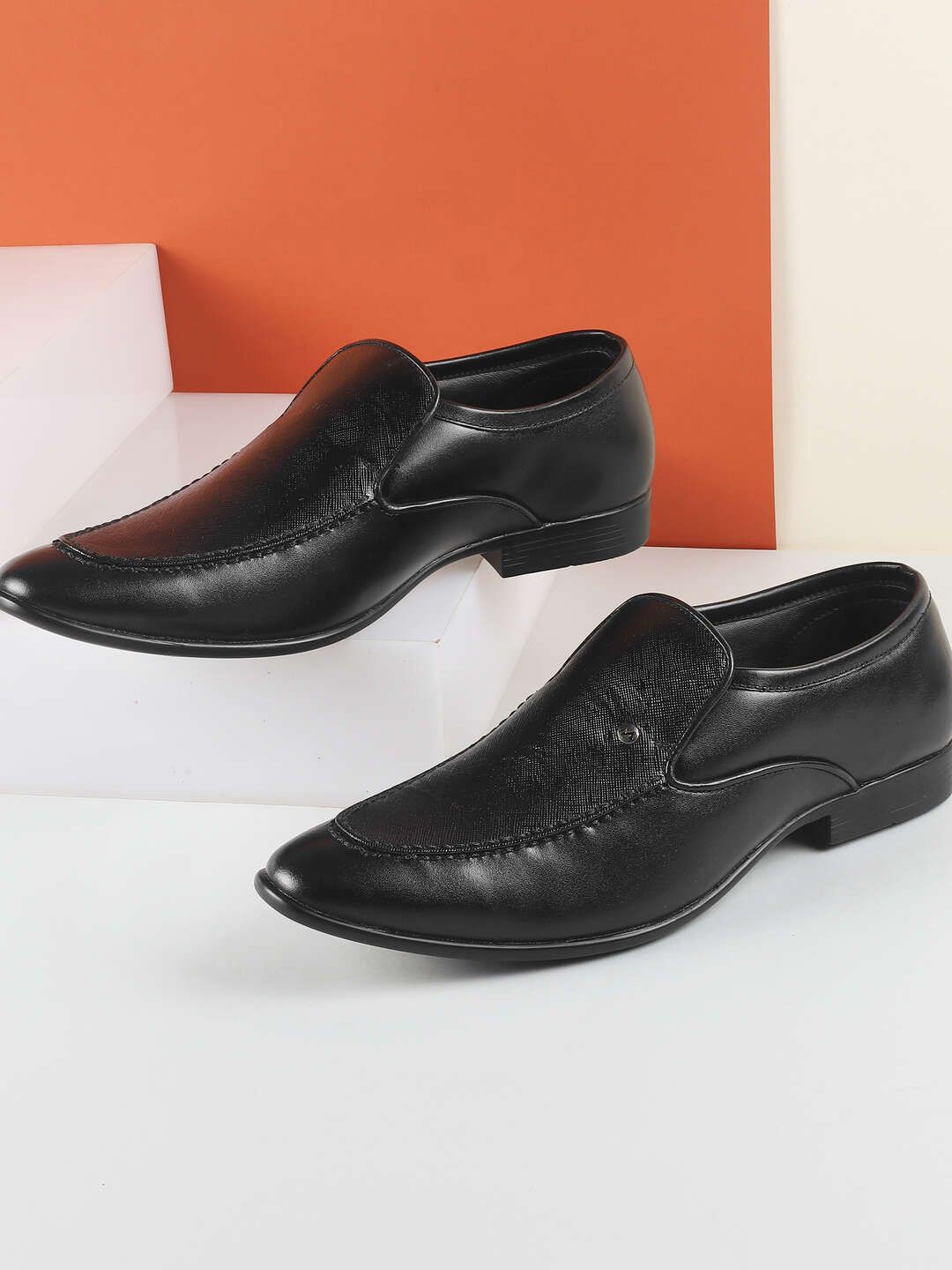 

Metro Men Leather Formal Slip-On Shoes, Black