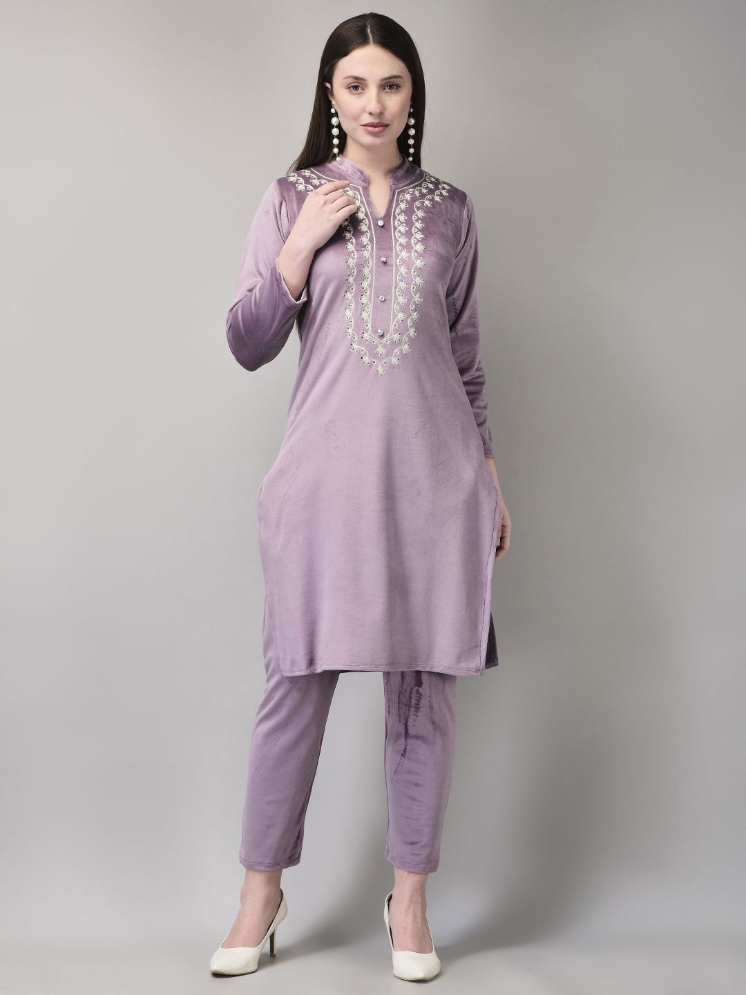 

FNOCKS Embroidered Tunic with Trousers, Pink