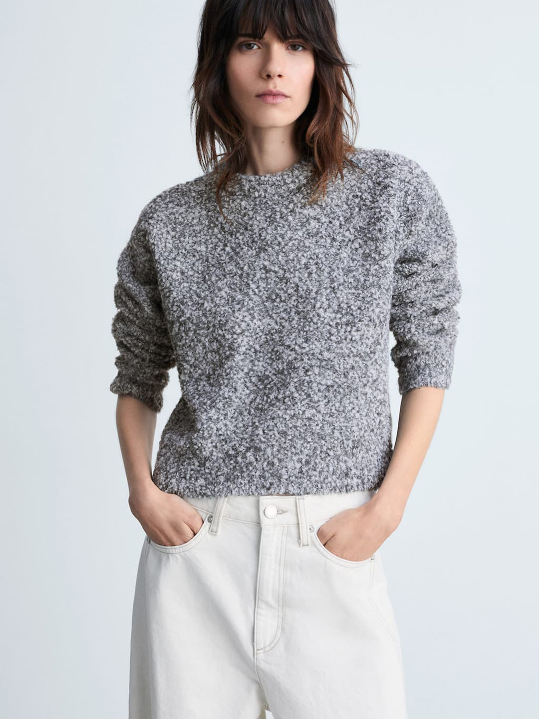 

MANGO Women Pullover, Grey