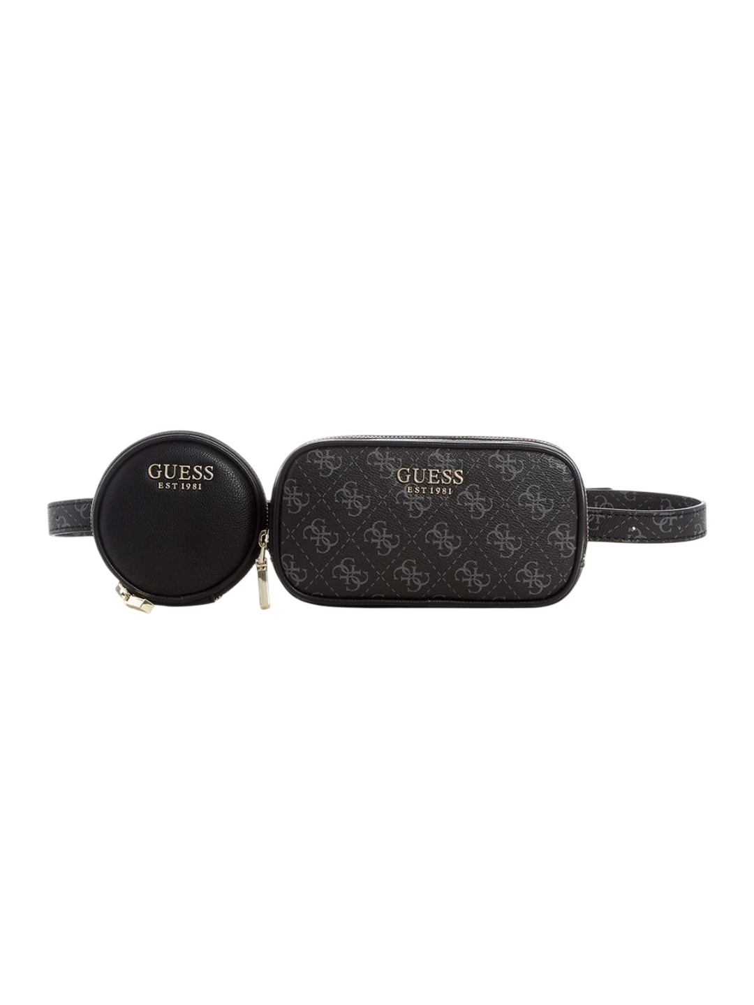 

GUESS Enrica Printed Compartment Belt Waist Bag With Pouch, Charcoal