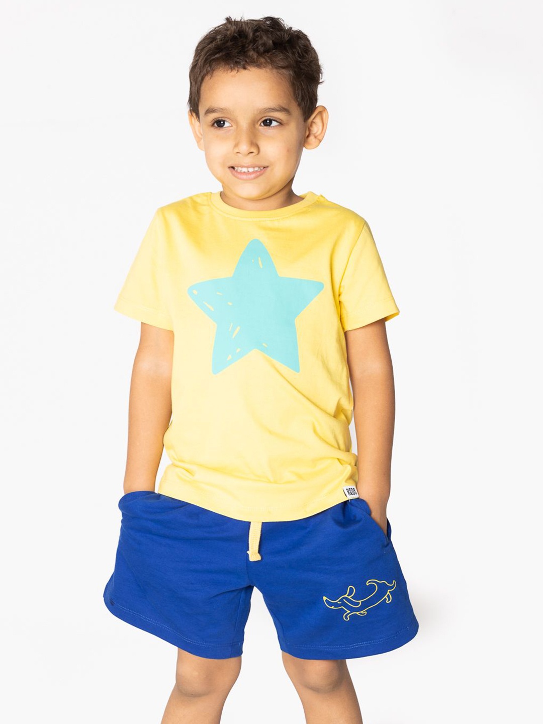 

Reedoo Unisex Kids Bio Finish Graphic Printed Round Neck Cotton T-shirt, Yellow