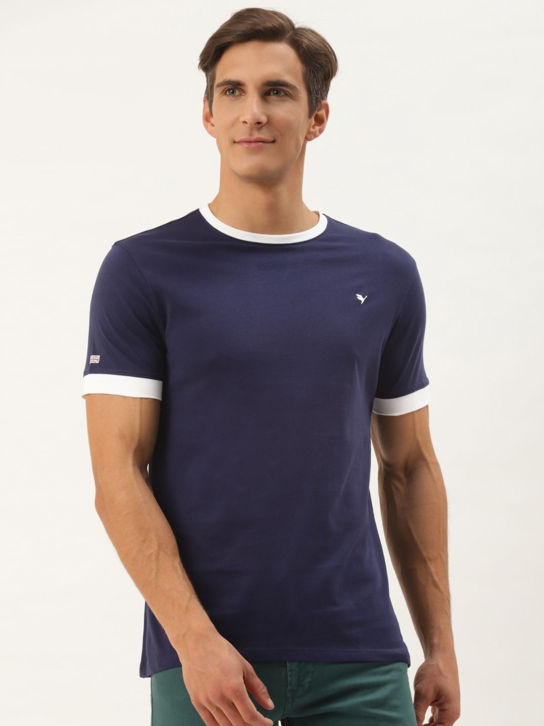 

AMSWAN Men Applique T-shirt, Navy blue