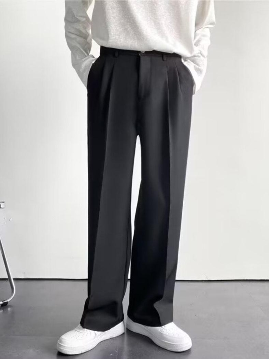 

StyleCast Men Straight Fit Trousers, Black