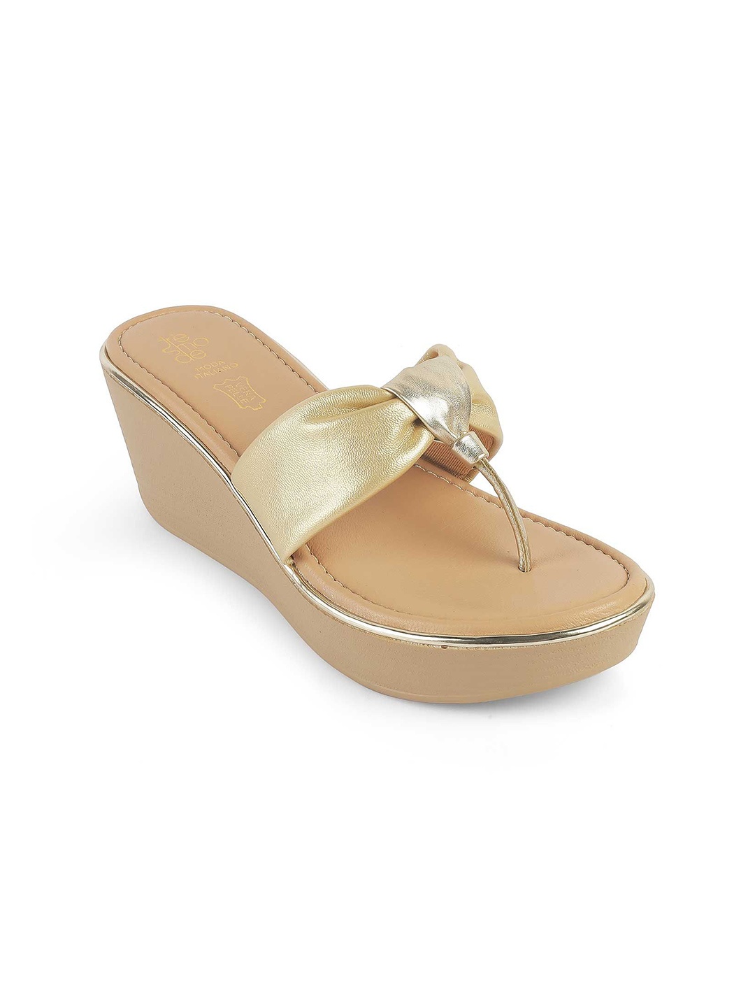 

Tresmode TERIFIK Open Toe Wedge Heel Sandals, Gold