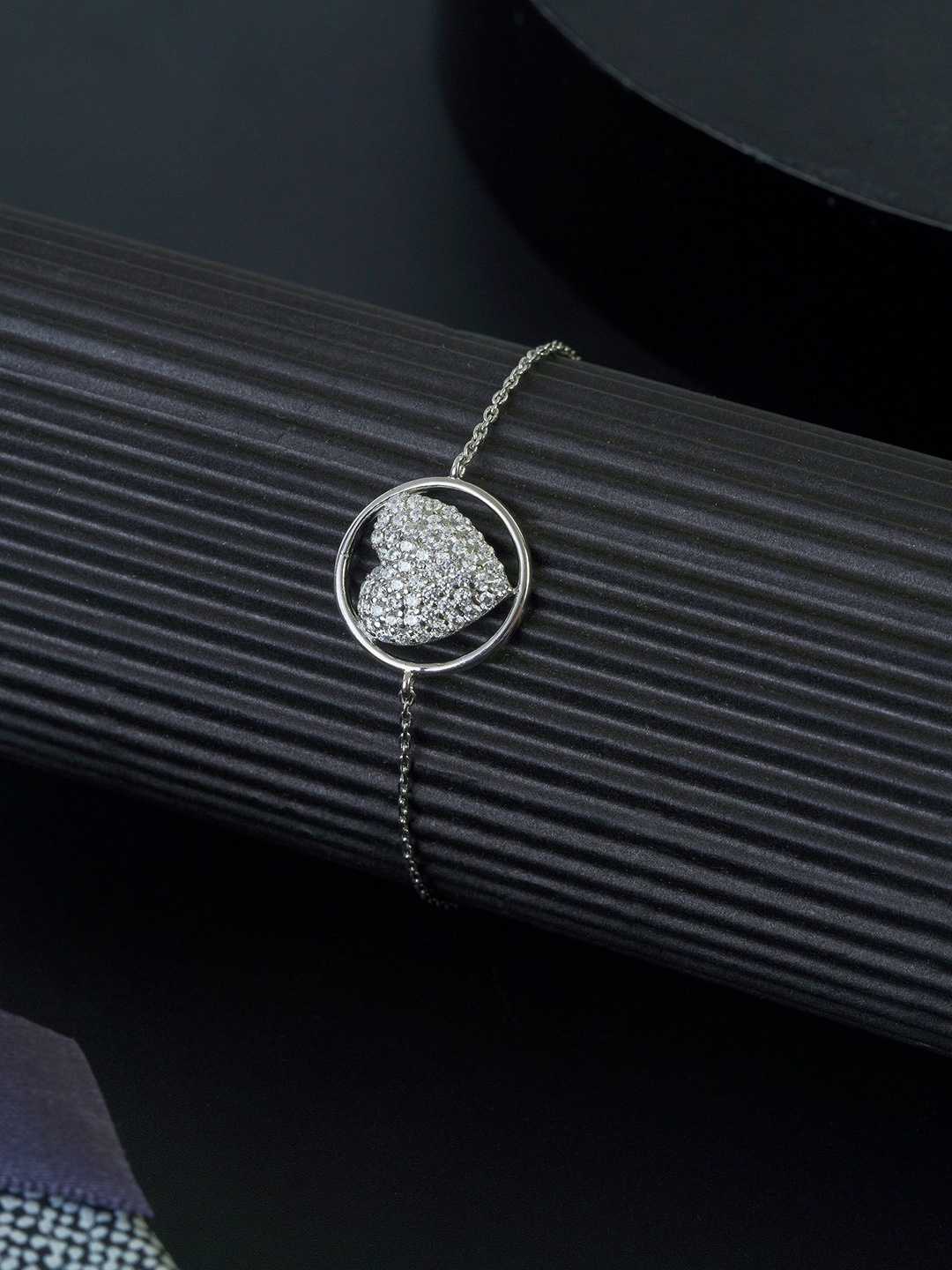 

KIORAH Women Sterling Silver Silver-Plated Wraparound Bracelet