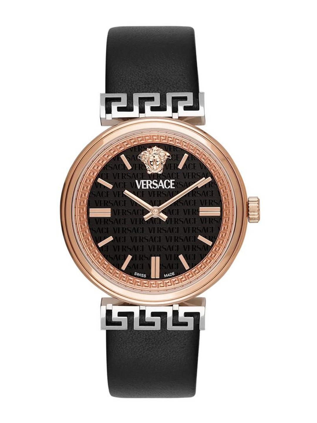 

Versace Women Brass Dial & Leather Straps Analogue Watch VETCA0224, Black