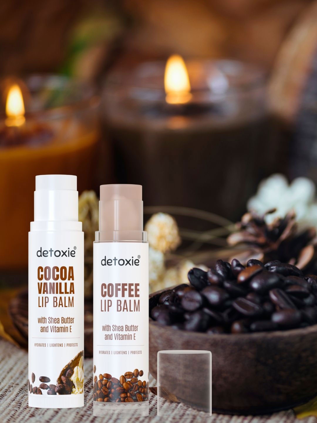 

Detoxie Set Of 2 Coffee & Cocoa Vanilla Lip Balm With Shea Butter & Vitamin E - 4.5 g Each, White