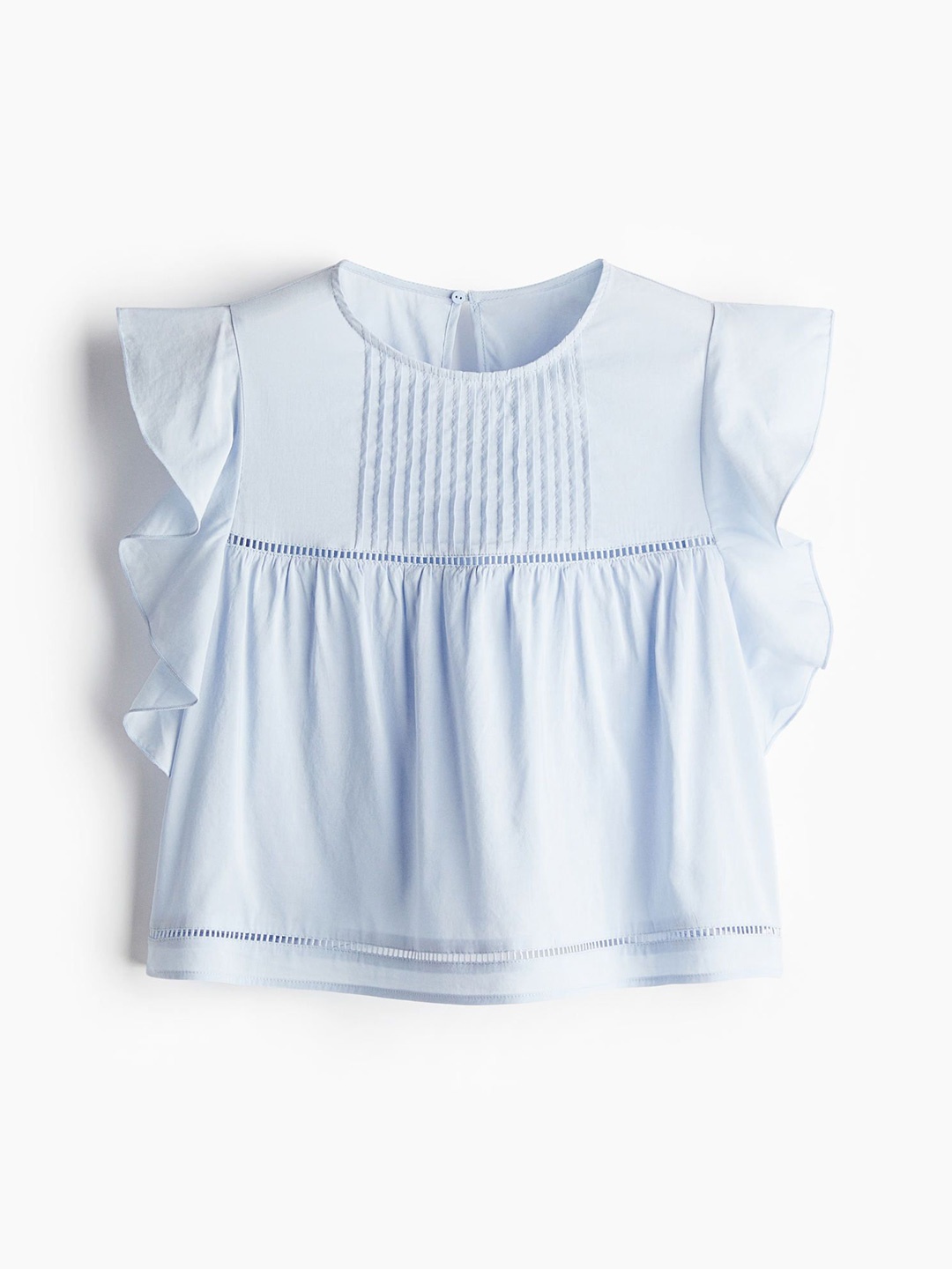 

H&M Flutter-Sleeved Blouse, Blue