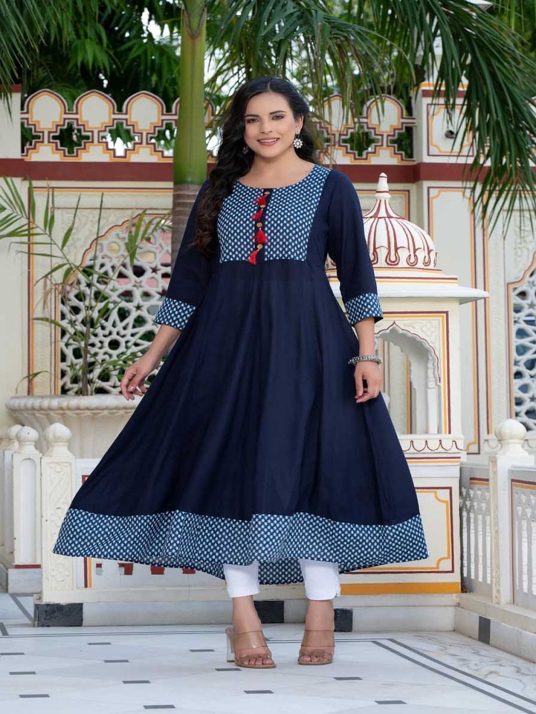 

Moda Rapido Ethnic Motifs Printed Anarkali Kurta, Blue