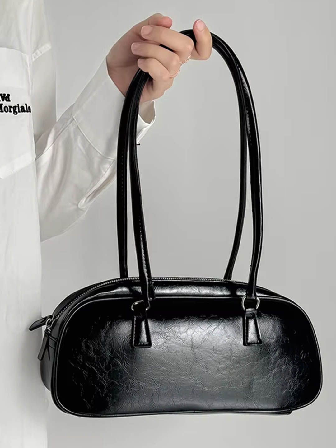 

StyleCast Bucket Handheld Bag with Applique, Black