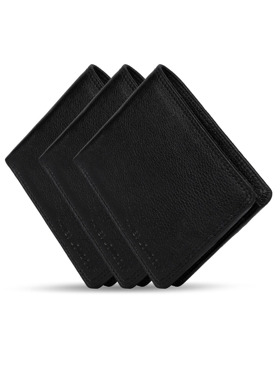

Hayes London Men Wallets Pack of 3 Genuine Leather with RFID Blocking Combo, Black
