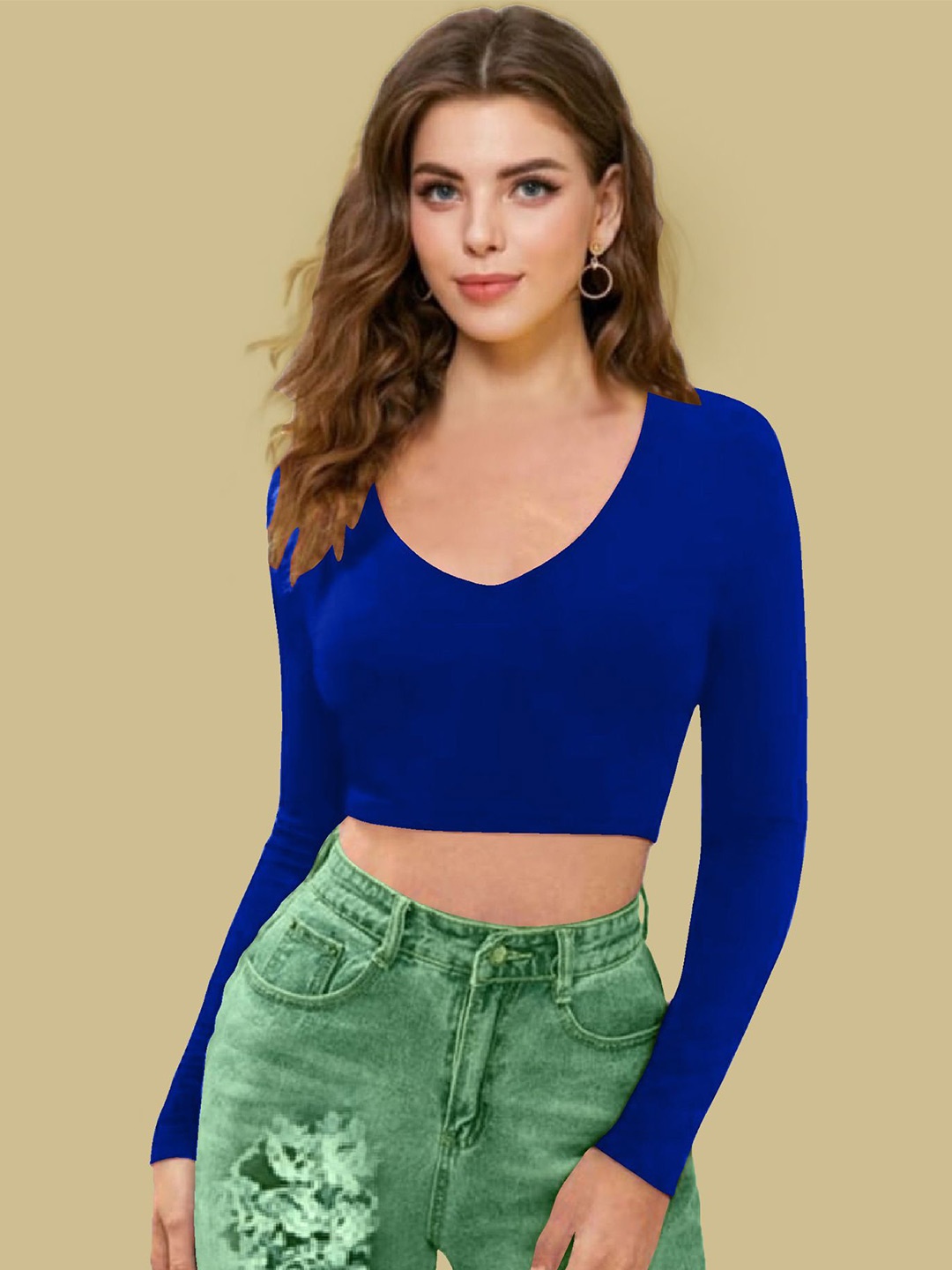 

Dream Beauty Fashion Women Fitted Crop Top, Blue