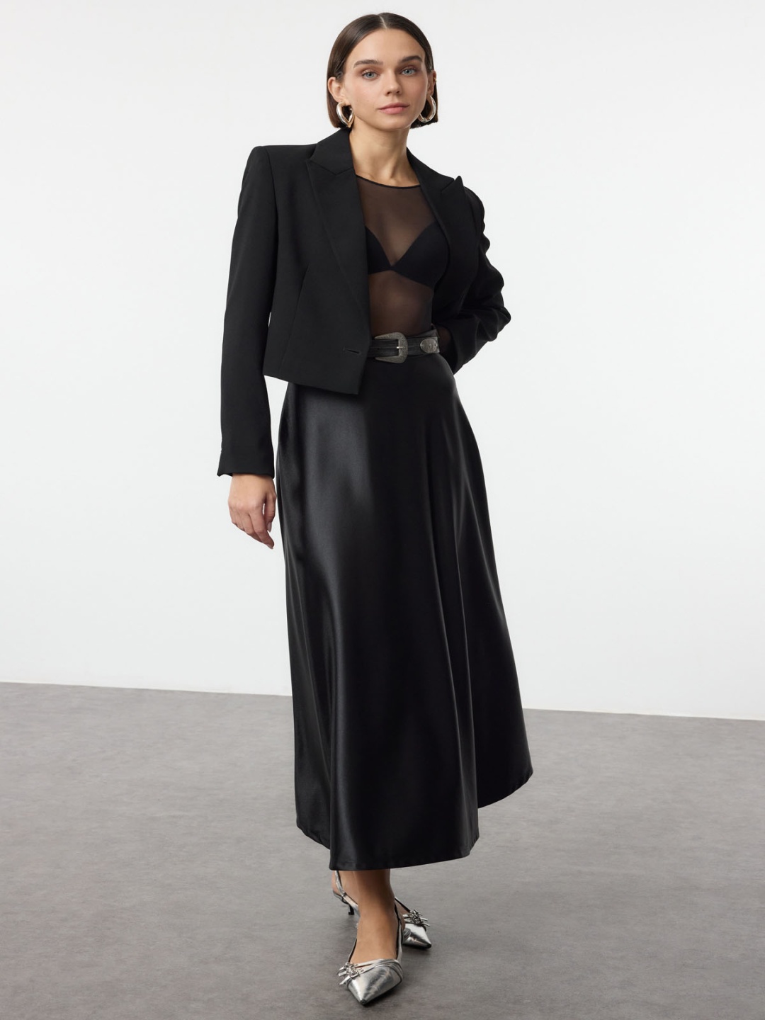 

Trendyol A-Line Maxi Skirt, Black