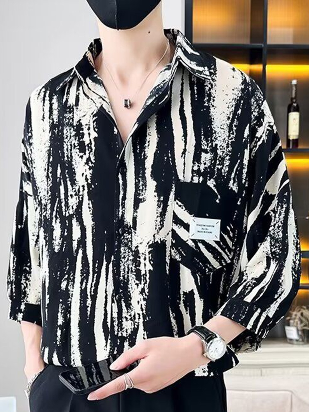 

StyleCast Men Opaque Casual Shirt, Black