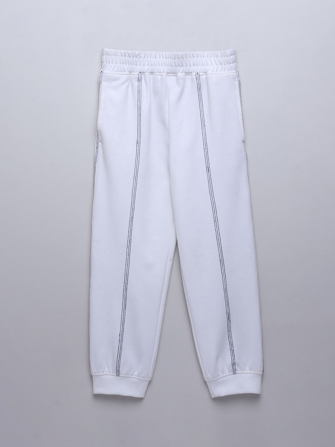 

taffykids Boys Striped Relaxed Joggers Trousers, White